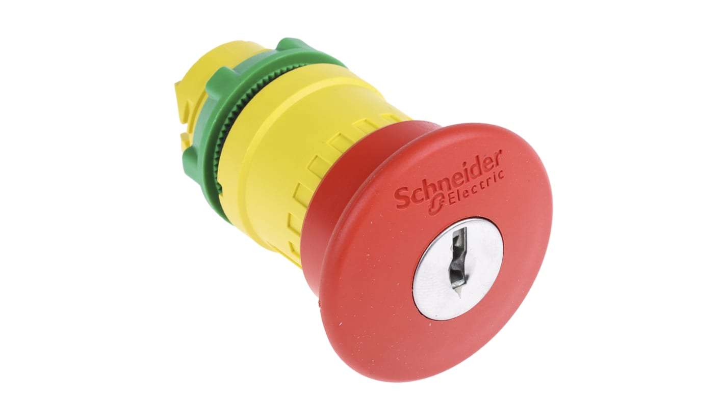 Schneider Electric Harmony XB5 Series Key Release Emergency Stop Push Button, 22mm Cutout, IP66, IP67, IP69K