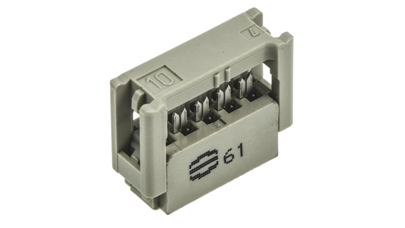 HARTING IDC连接器, 母座, 10p, 2.54mm间距, 2排, 电缆安装, IDC端接, 直角, SEK-18系列