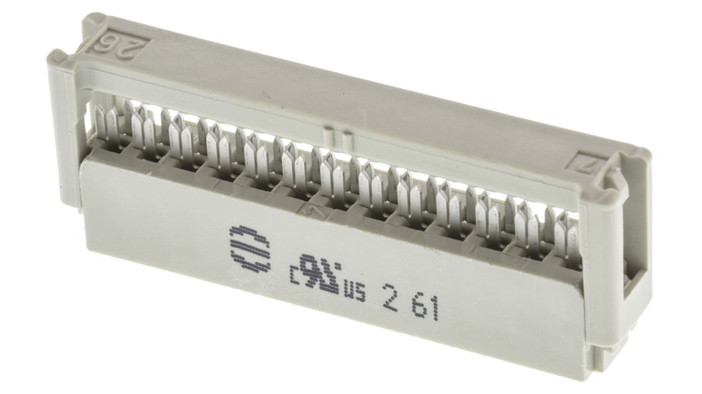 HARTING IDC连接器, 母座, 26p, 2.54mm间距, 2排, 电缆安装, IDC端接, 直角, SEK-18系列