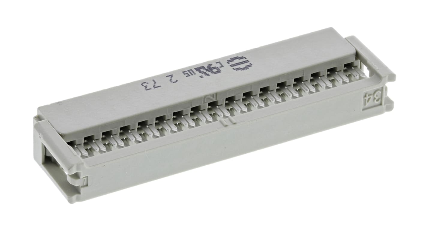 HARTING IDC连接器, 母座, 34p, 2.54mm间距, 2排, 电缆安装, IDC端接, 直角, SEK-18系列