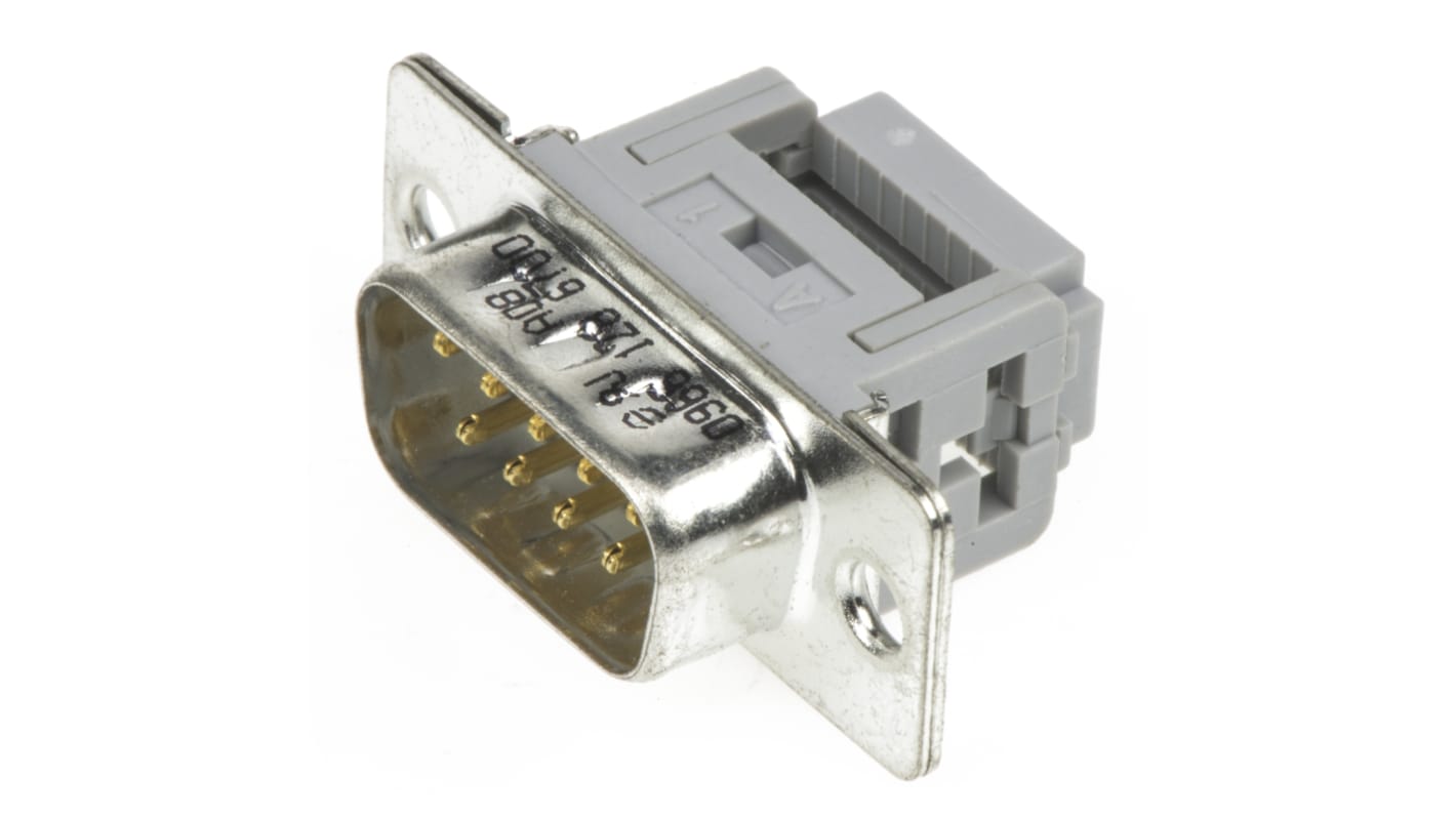HARTING Sub-D Steckverbinder Stecker abgewinkelt, 9-polig / Raster 2.77mm, Kabelmontage IDC