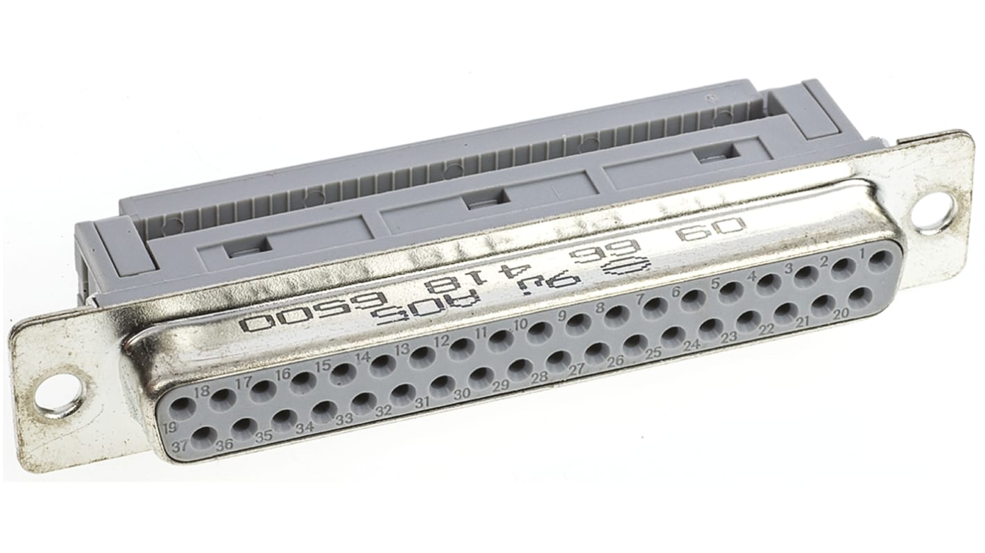 Connecteur Sub-D Femelle HARTING 37 voies Montage sur câble Angle droit