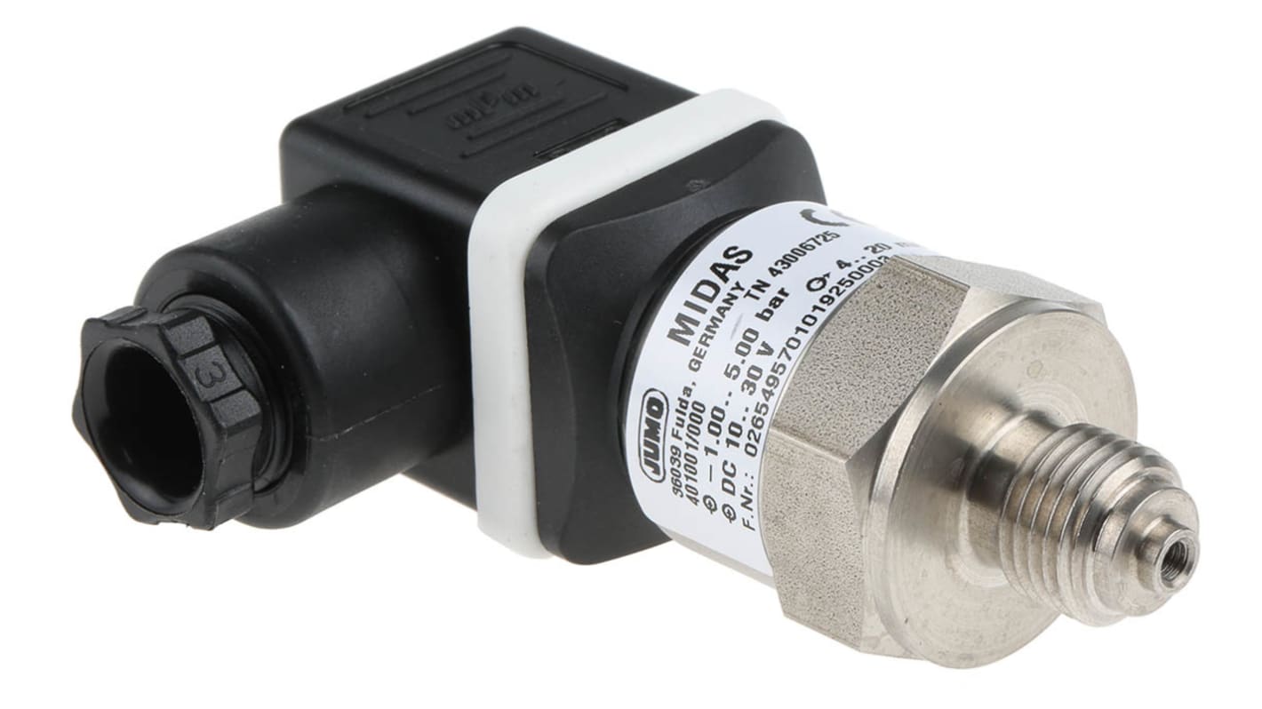 Jumo Pressure Sensor, -1bar Min, 5bar Max
