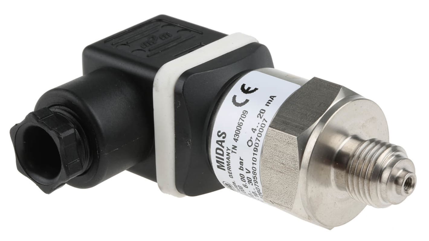 Jumo Pressure Sensor, 0bar Min, 6bar Max, Relative Reading