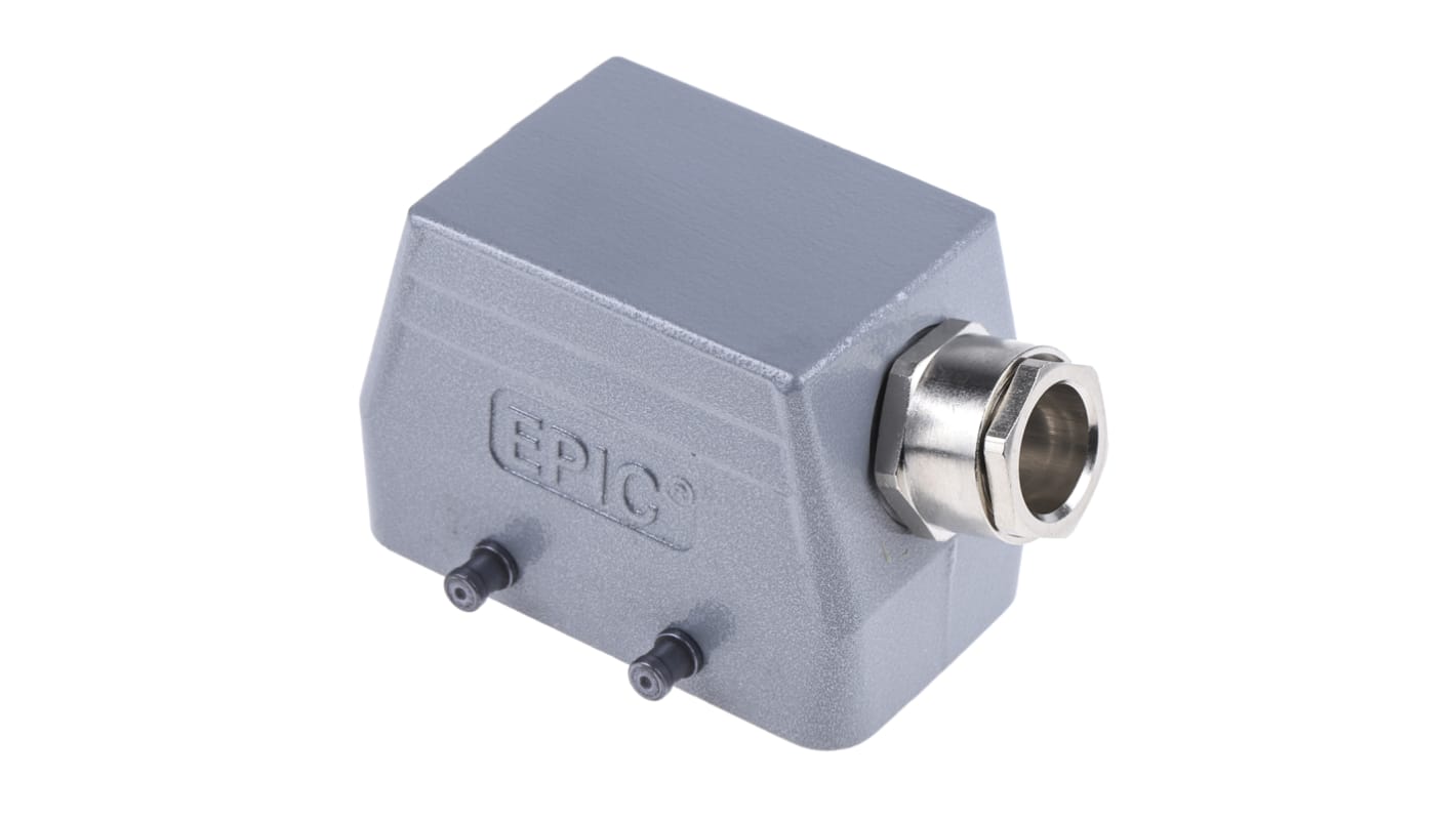 EPIC H-B Heavy Duty Power Connector Hood, 10 Contacts, M20 Thread, Side Entry