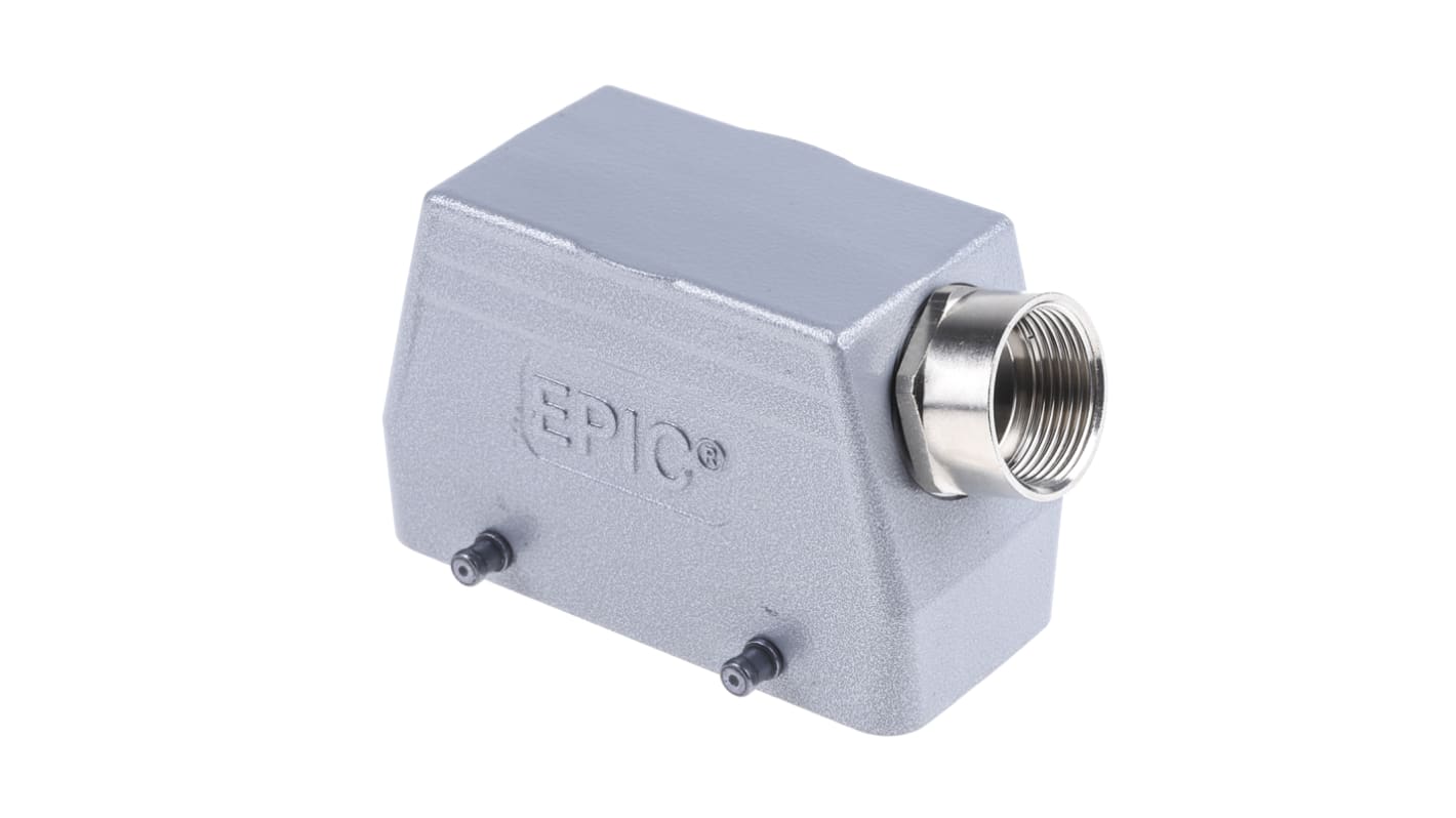 EPIC H-BE Heavy Duty Power Connector Hood, 16 Contacts, M25 Thread, Side Entry