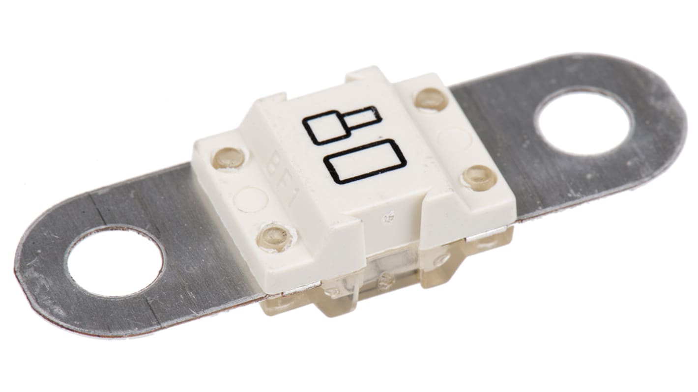 Littelfuse BF1汽车保险丝, 80A, 32V 直流, T熔断, 最高+125°C, 自然色, 热塑性塑料主体, BF1系列