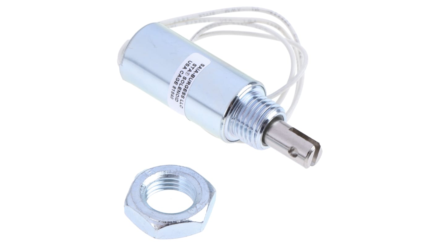 Solenoide lineare A trazione Saia-Burgess, 24 V c.c., corsa max. 17.8mm, tenuta 12.8N