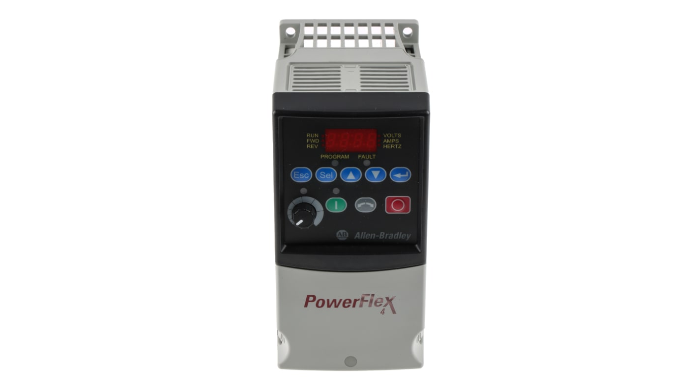Allen Bradley PowerFlex 4 1-Phasen Frequenzumrichter 0,4 kW 230 V ac / 2,3 A 240Hz für Wechselstrommotoren