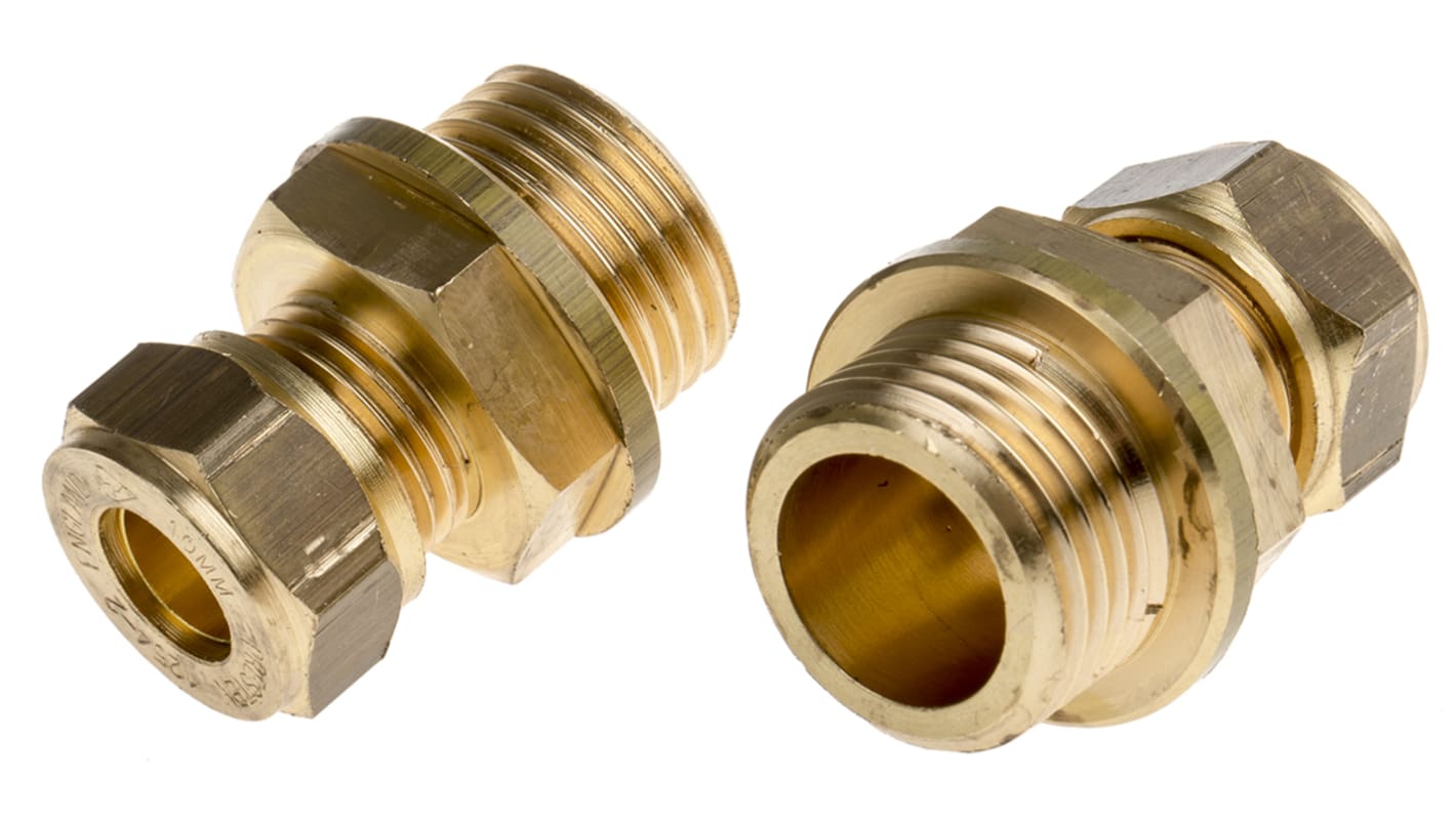 RS PRO Brass Compression Fitting, Straight Coupler