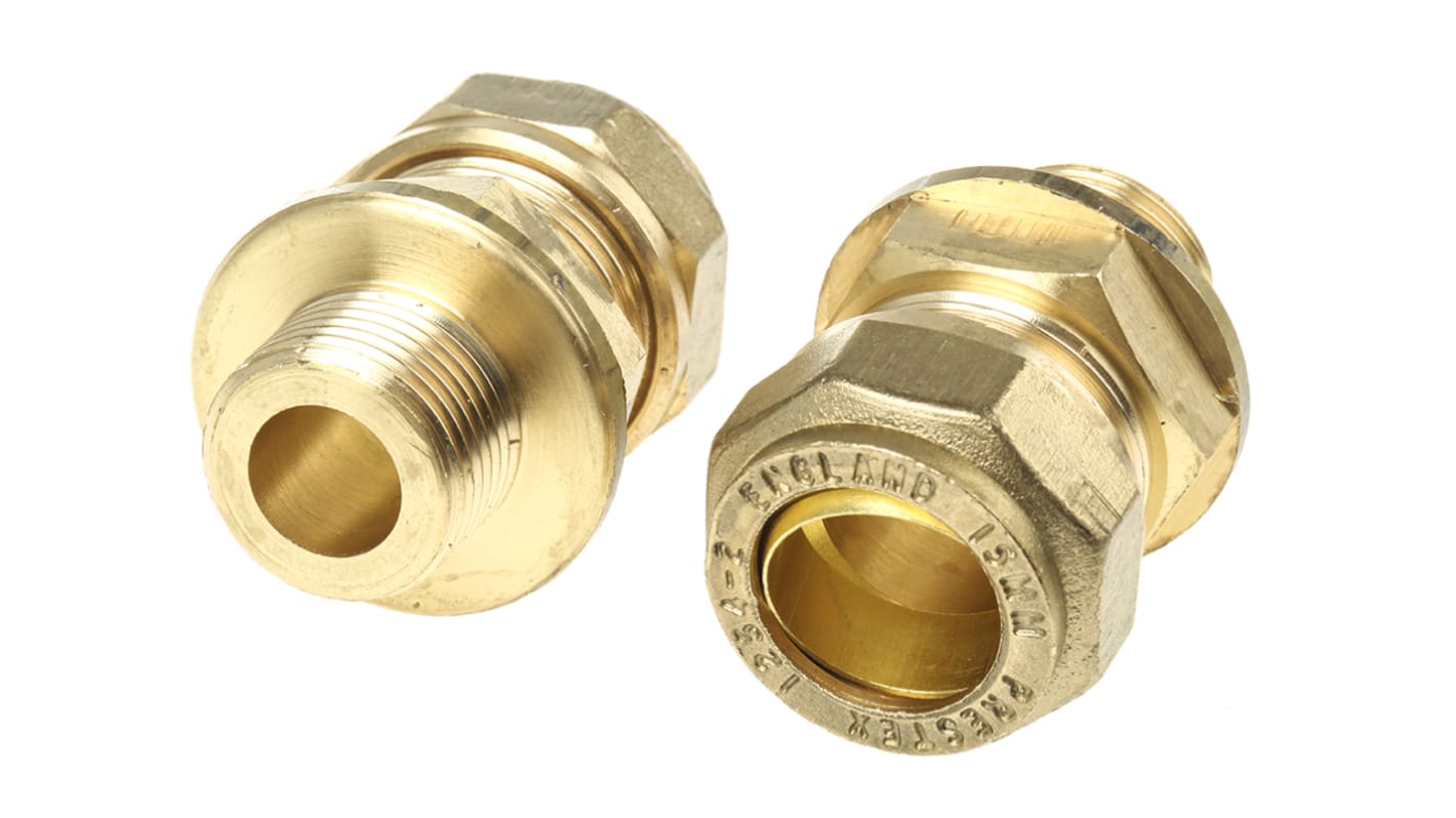 RS PRO Brass Compression Fitting, Straight Coupler