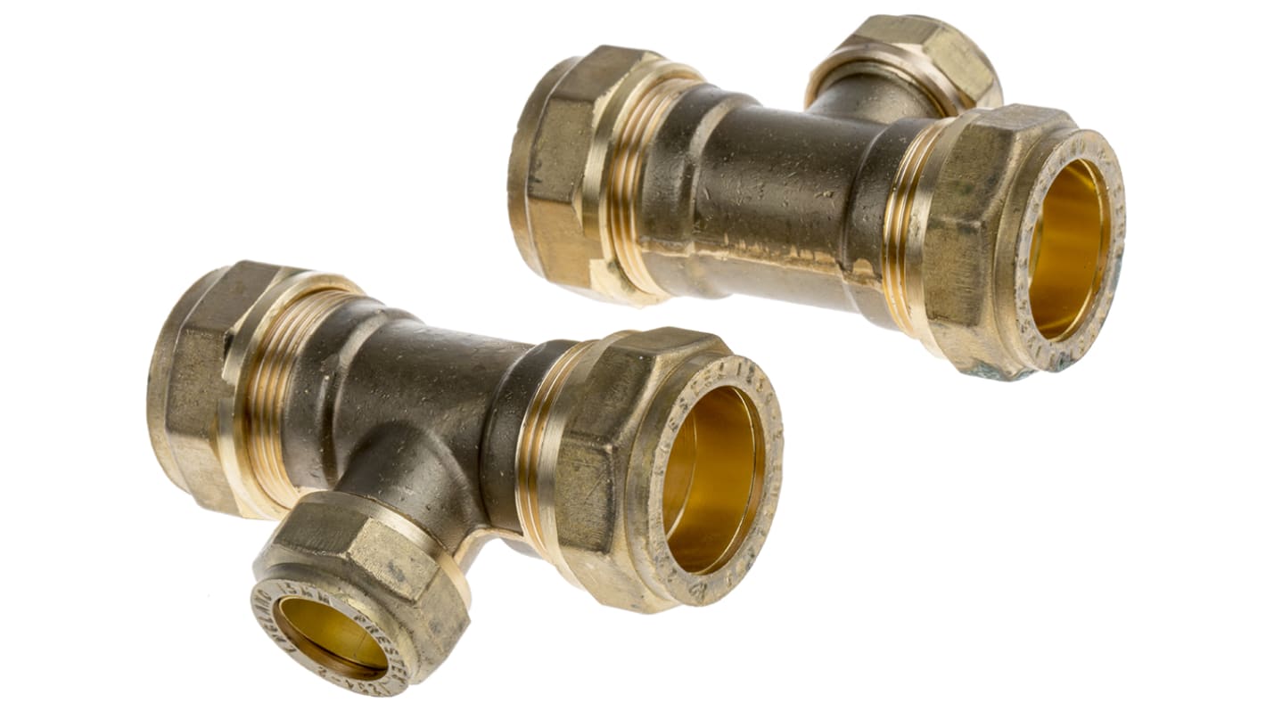 RS PRO Brass Compression Fitting Reducer Tee