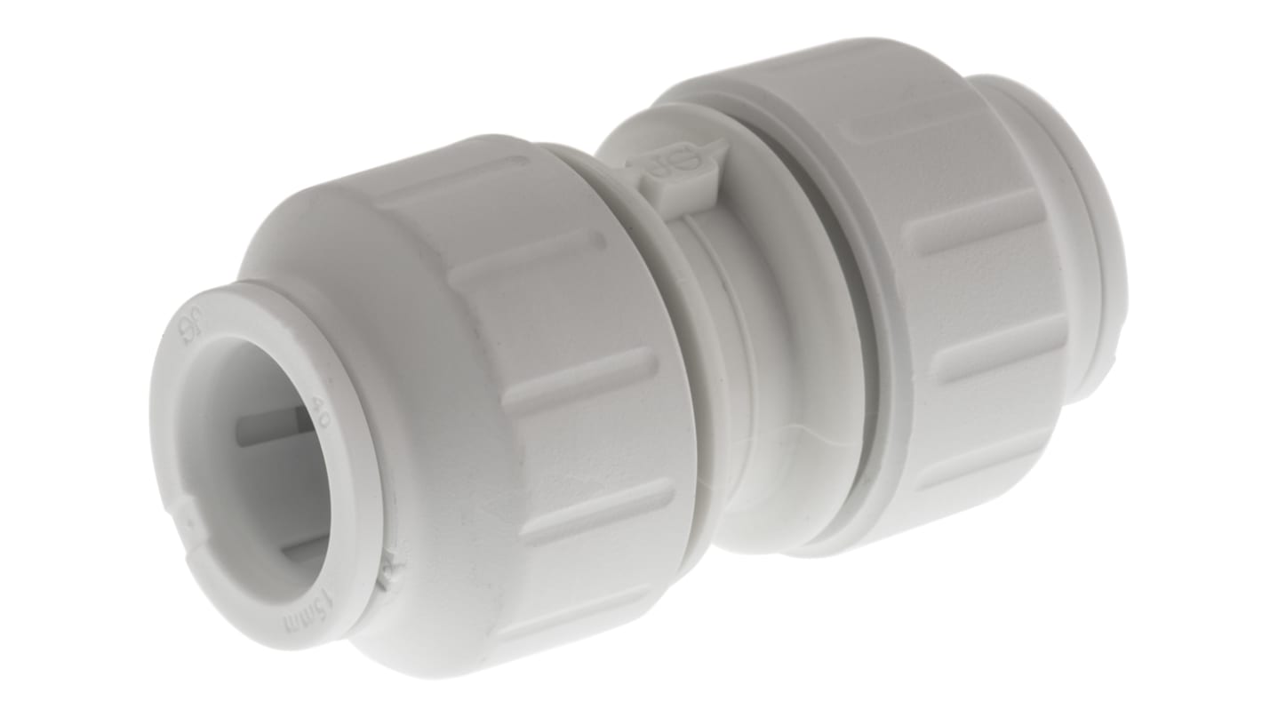 John Guest Straight Coupler PVC Pipe Fitting, 15mm