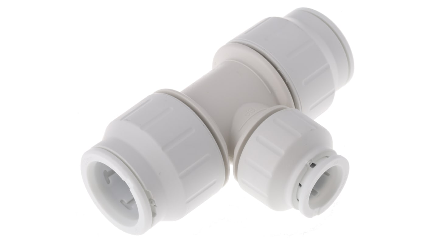 John Guest Plastic Pipe Fitting Push Fit Reducer Tee, 22mm