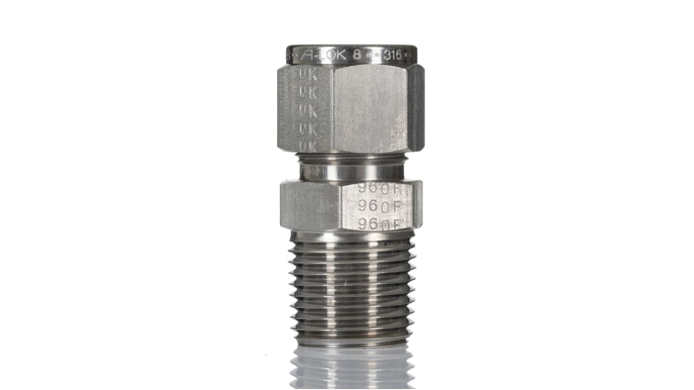 Parker Stainless Steel Pipe Fitting, Straight Coupler NPT 1/2in