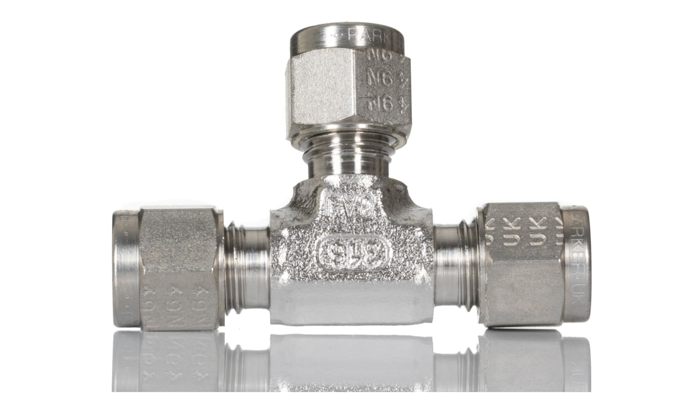 Parker Stainless Steel Pipe Fitting, Tee Union
