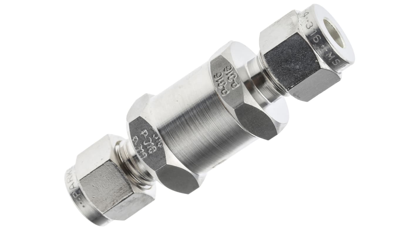 Parker 不锈钢过滤器 直插式水过滤器, 连接尺寸1/4in, 过滤等级50μm, 适用于气体、液体