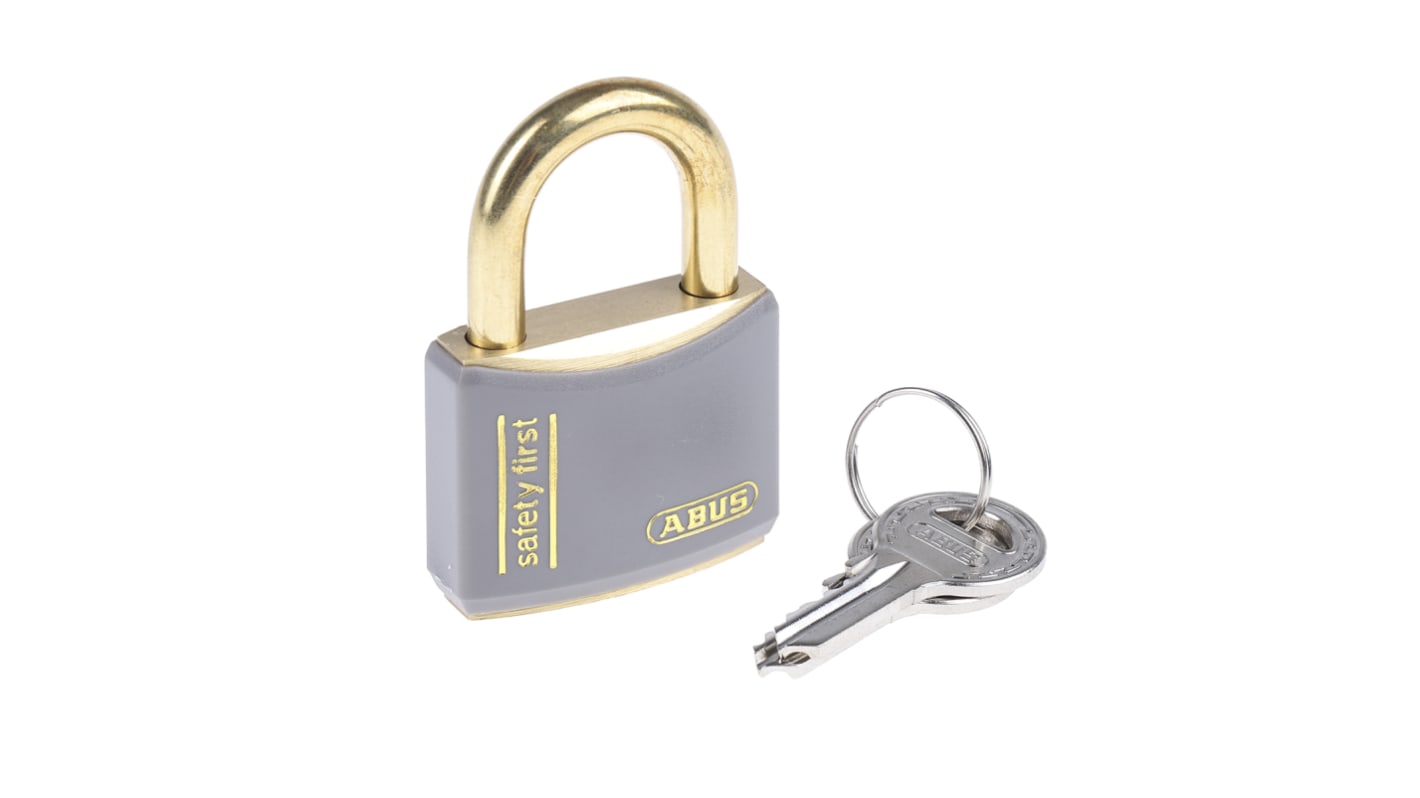 ABUS Key Weatherproof Brass Safety Padlock, Keyed Alike, 6.5mm Shackle, 40mm Body
