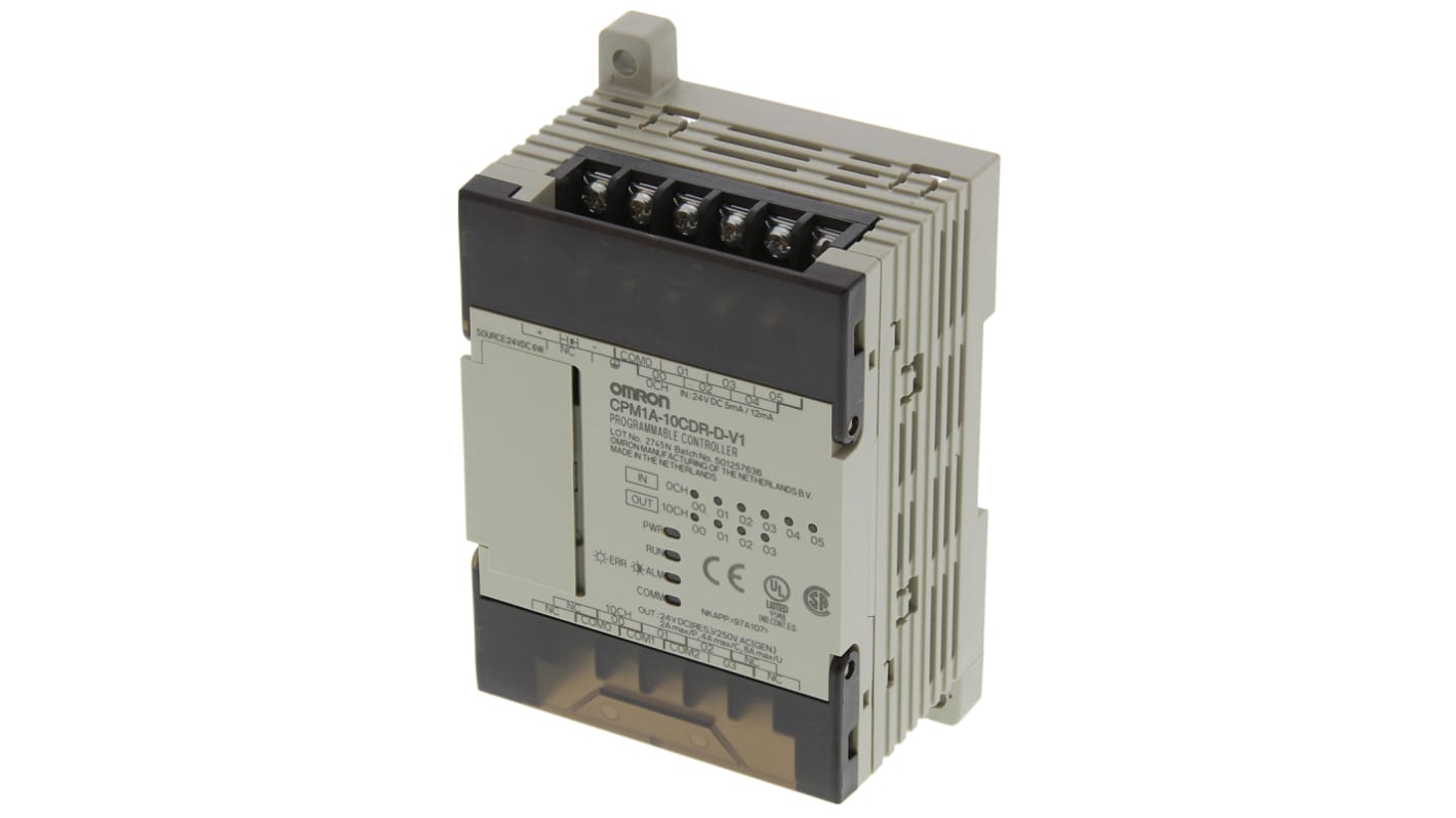 Omron CPM1A Series PLC CPU for Use with CPM1A Series, Relay Output, 6 (DC)-Input, DC Input