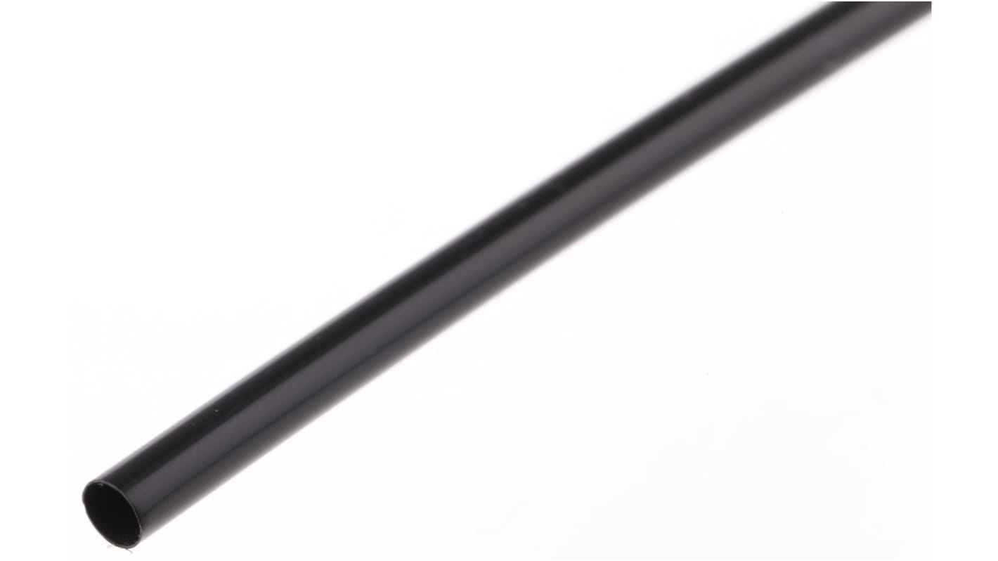 TE Connectivity Heat Shrink Tubing, Black 3.2mm Sleeve Dia. x 1.2m Length 2:1 Ratio, RW-175 Series