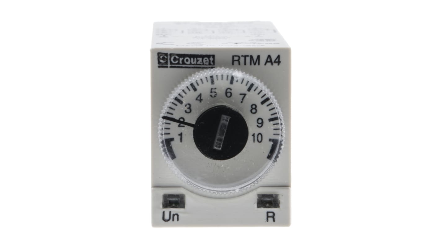 Crouzet DIN Rail Mount Timer Relay, 24V ac, 4-Contact, 0.1 s → 100h, 1-Function