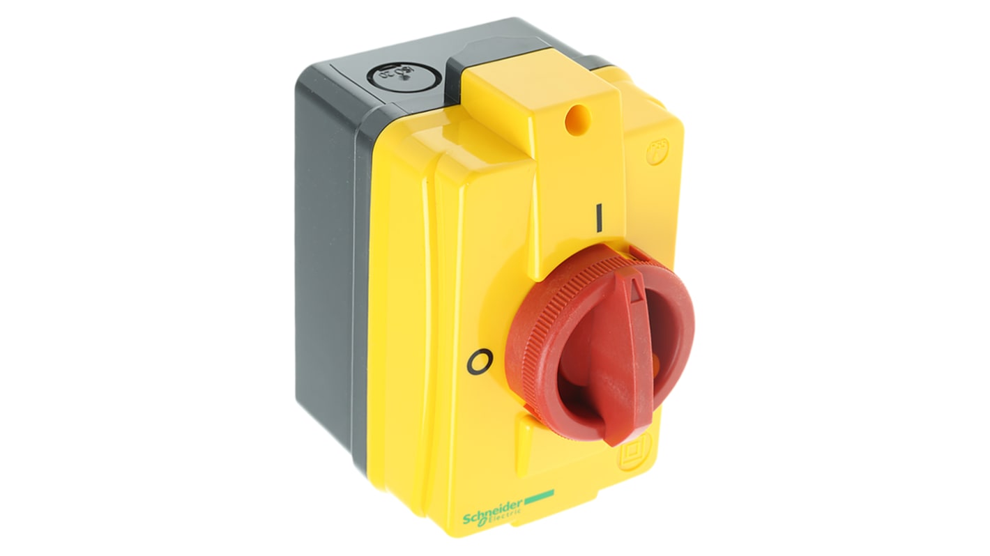 Schneider Electric 3P Pole Panel Mount Isolator Switch - 16A Maximum Current, 5.5kW Power Rating, IP55