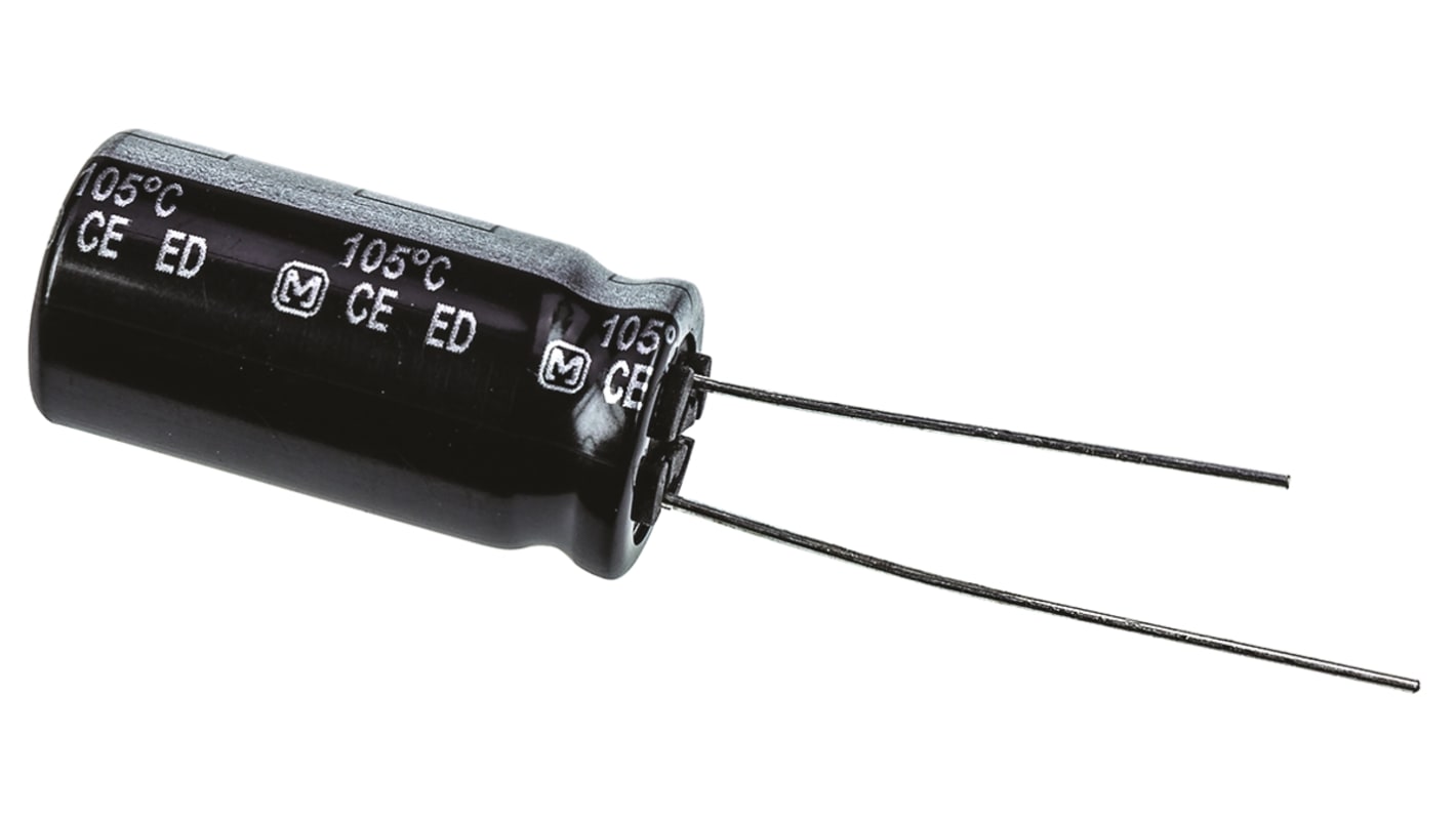 Panasonic 100μF Aluminium Electrolytic Capacitor 160V dc, Radial, Through Hole - EEUED2C101