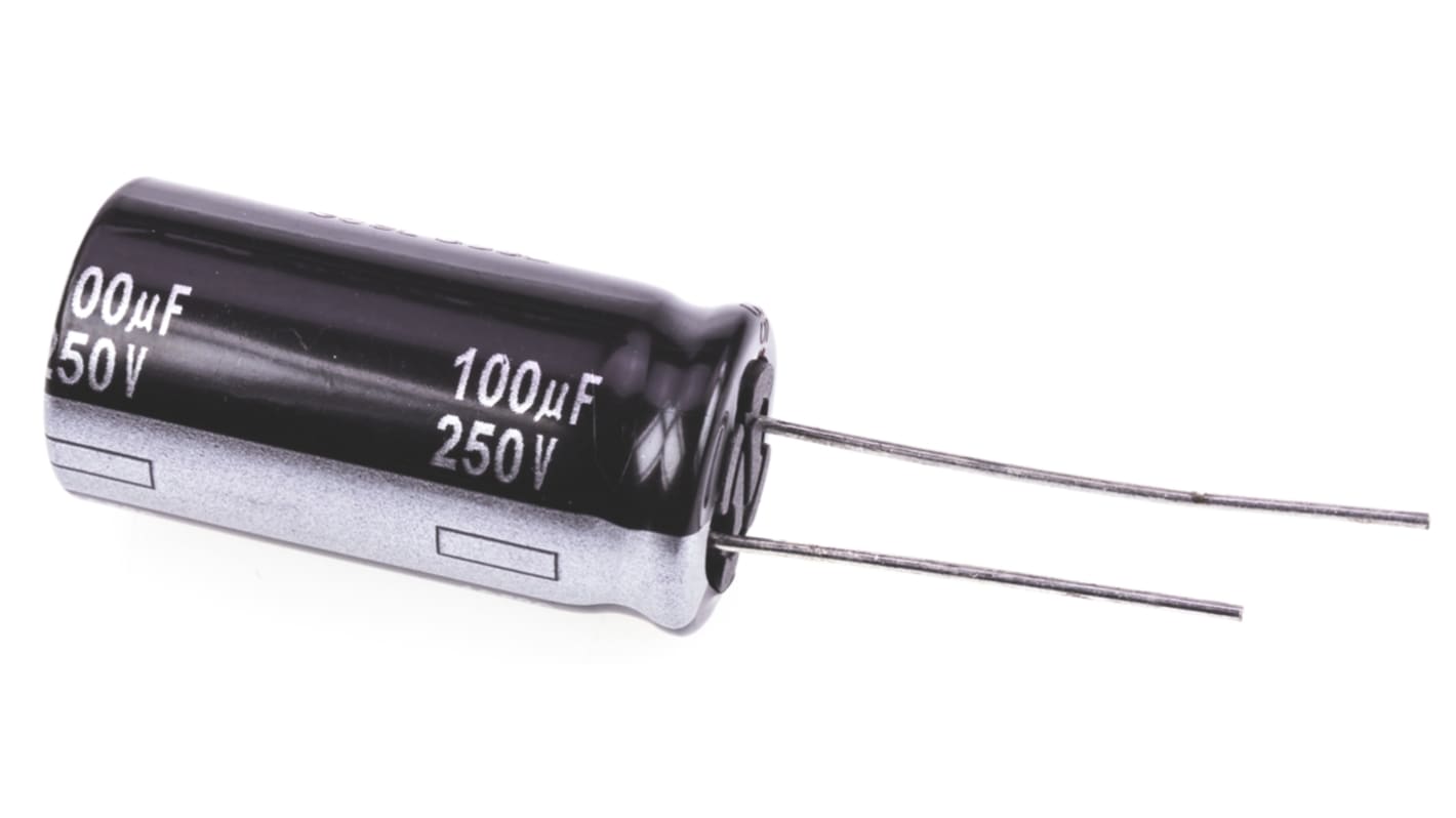 Panasonic 100μF Aluminium Electrolytic Capacitor 250V dc, Radial, Through Hole - EEUED2E101