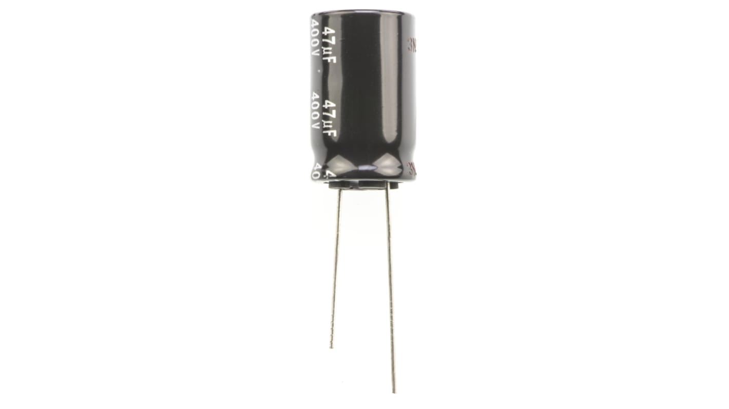 Panasonic ED RADIAL, THT Aluminium-Elektrolyt Kondensator 47μF ±20% / 400V dc, Ø 16mm x 25mm, bis 105°C