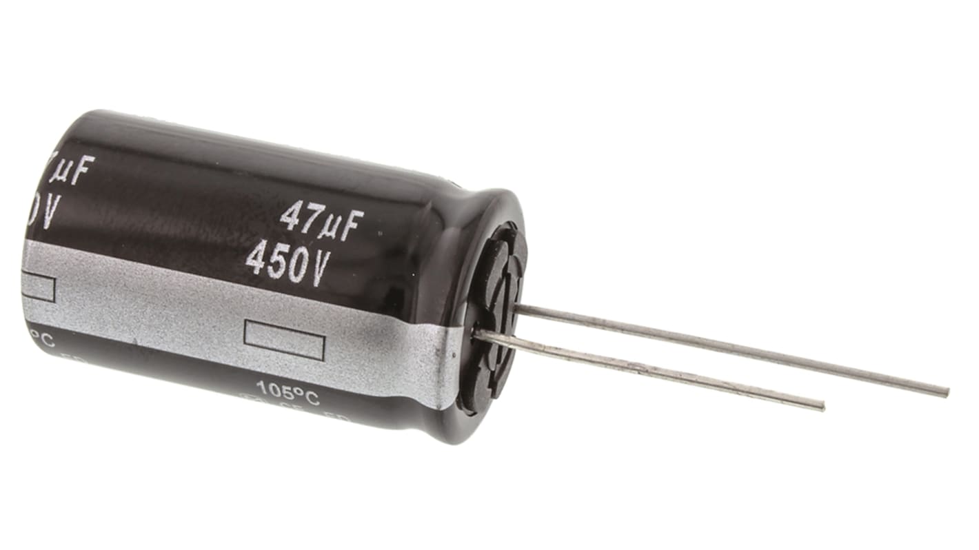 Panasonic 47μF Aluminium Electrolytic Capacitor 450V dc, Radial, Through Hole - EEUED2W470