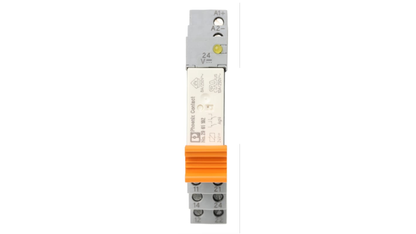 Relé modular Phoenix Contact PLC-RSC- 24DC/21-21, DPDT, 24V dc, para carril DIN