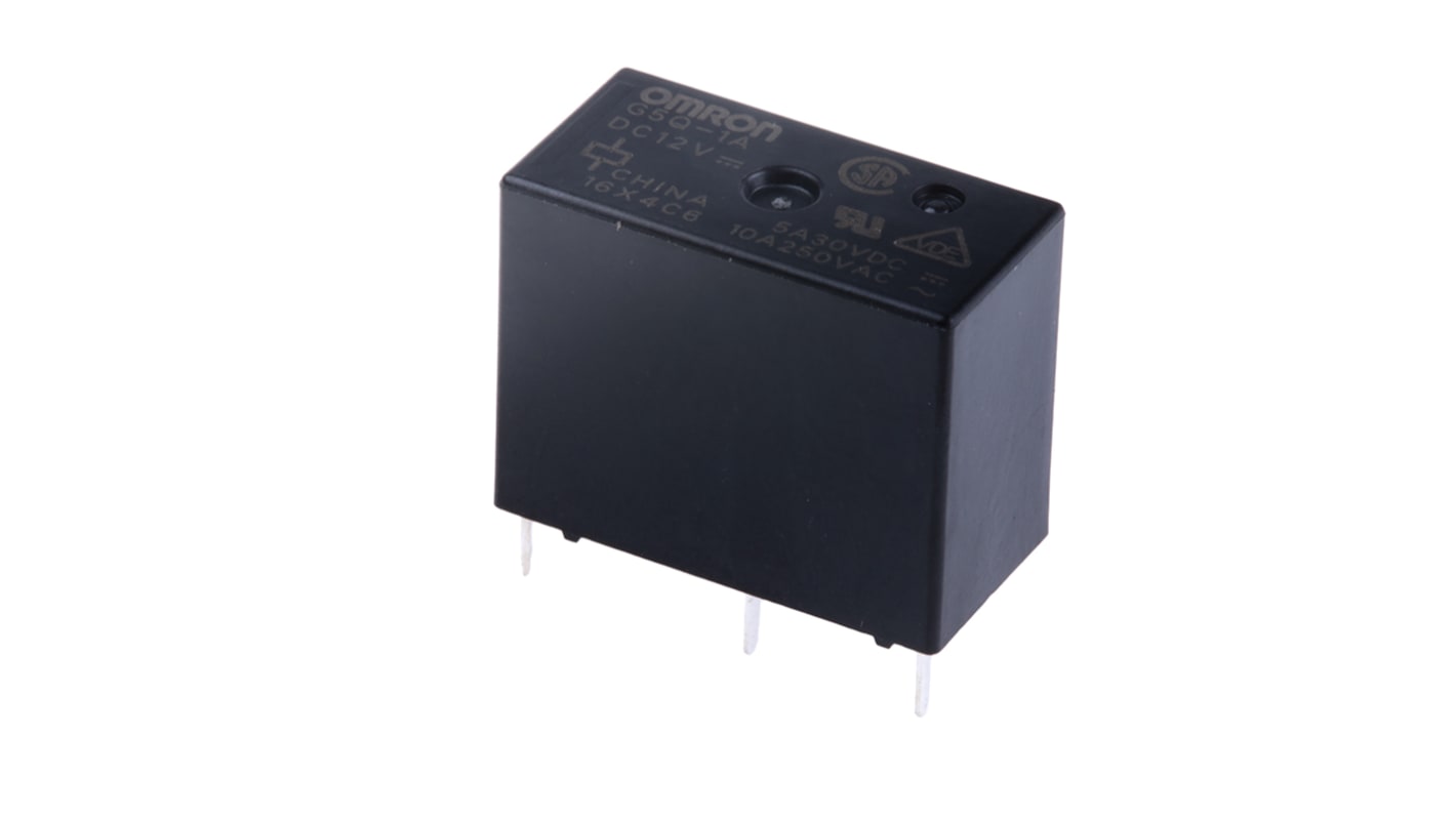 Omron PCB Mount Power Relay, 12V dc Coil, 10A Switching Current, SPST
