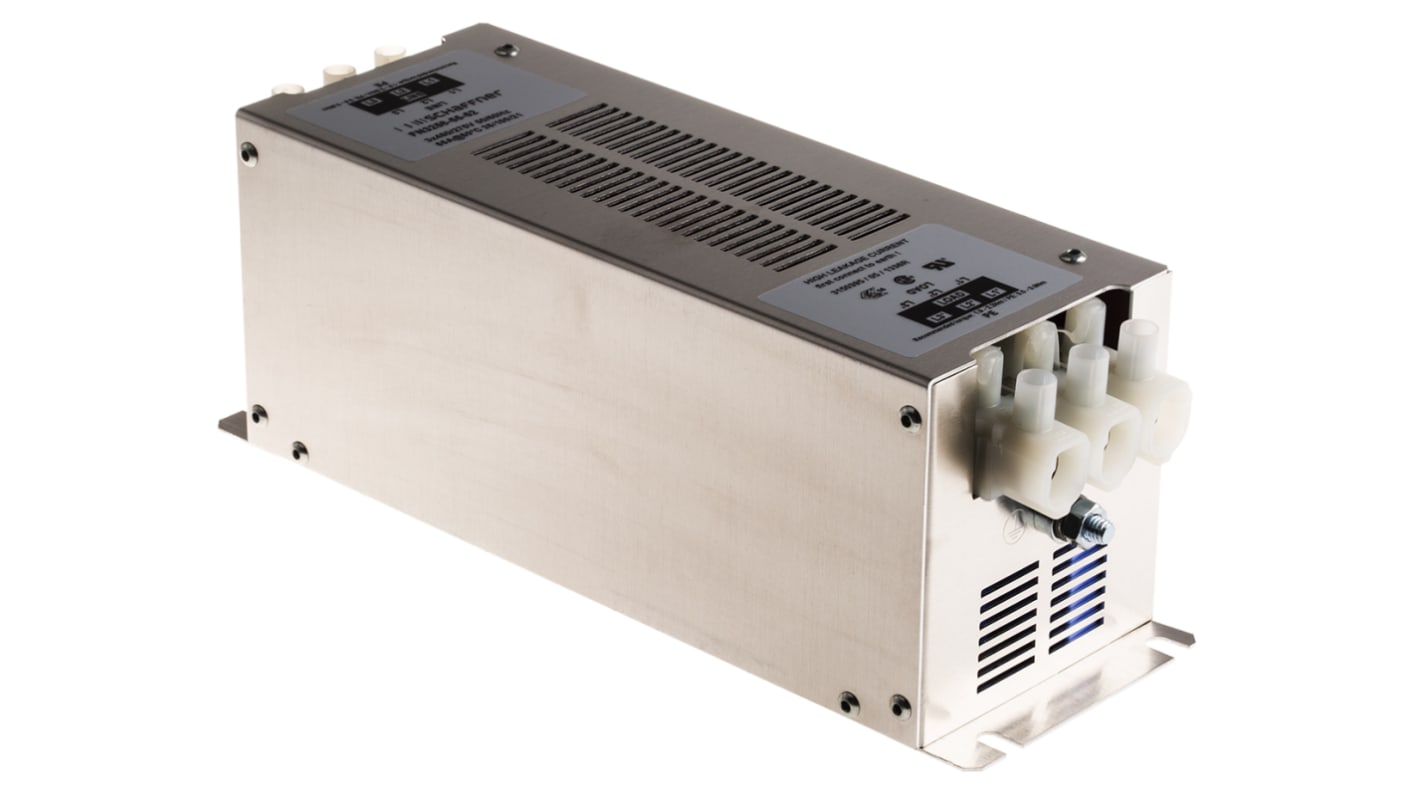 Schaffner, FN 3258 55A 480 V ac 60Hz, Flange Mount RFI Filter, Screw 3 Phase