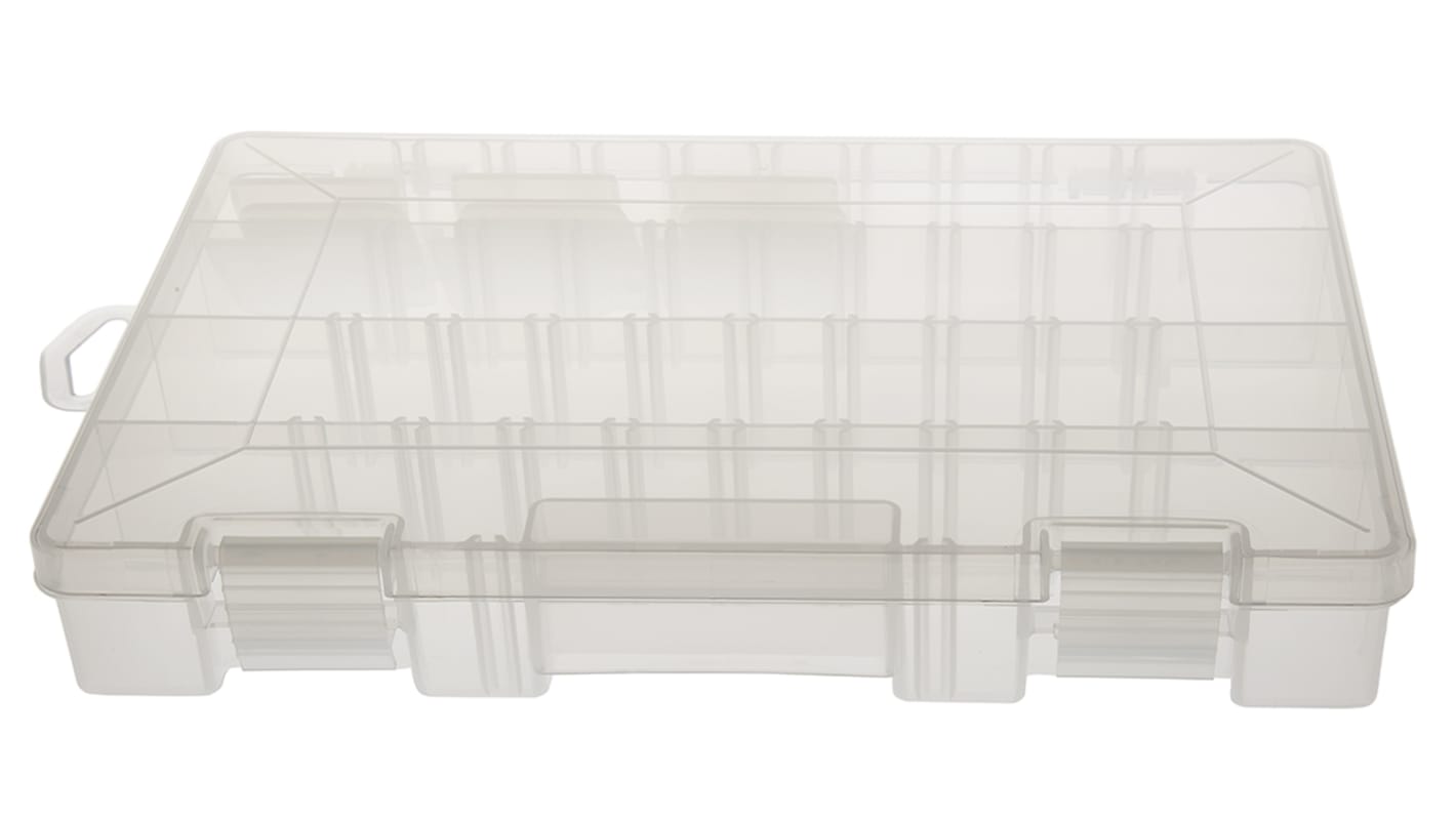 RS PRO 21 Cell PP, Adjustable Compartment Box, 44.45mm x 276.23mm x 184.14mm