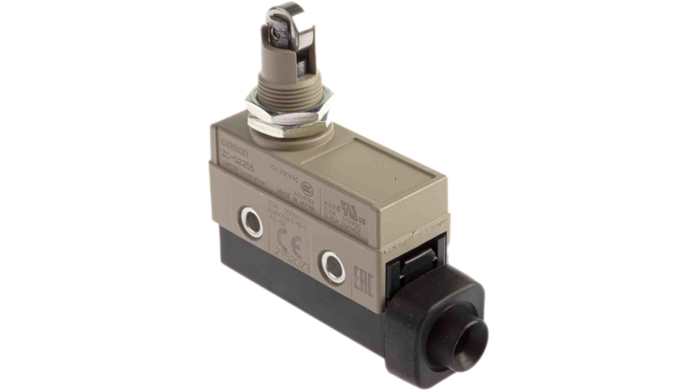 Omron Plunger Limit Switch, NO/NC, IP67, SPDT, 250V ac Max, 10A Max