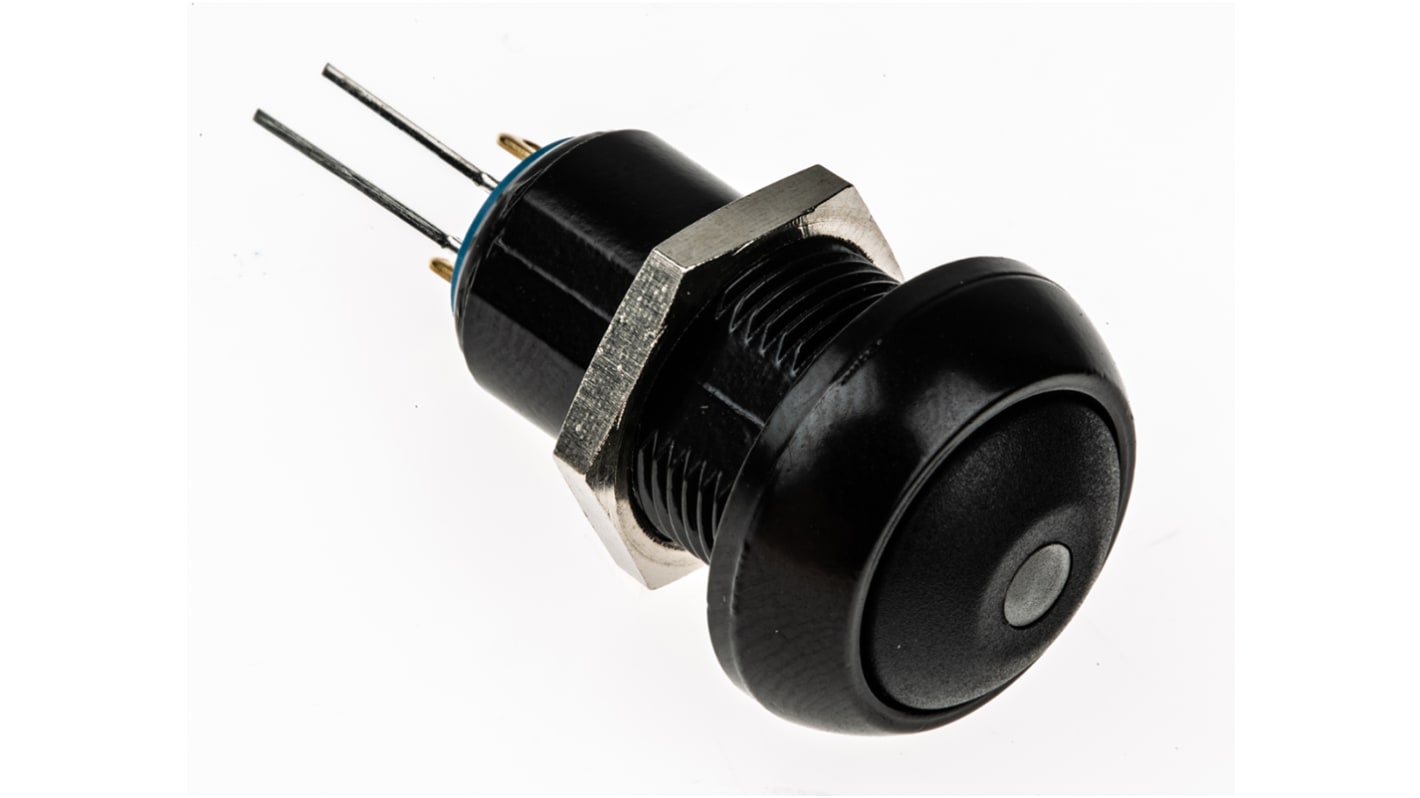Interruttore a pulsante miniaturizzato APEM, A ritenuta, SPST, luminoso, 5 A a 28 V cc, IP67 Montaggio a pannello