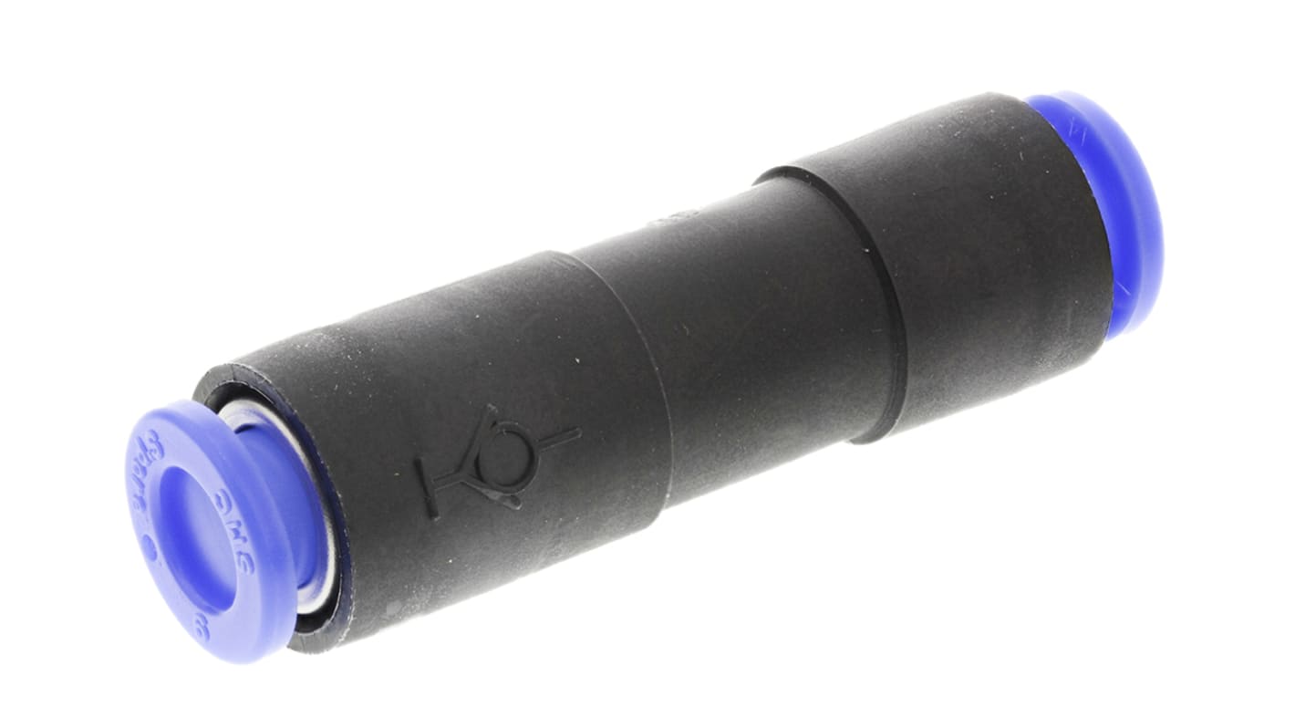 SMC KC Series Straight Tube-to-Tube Adaptor, Push In 6 mm to Push In 6 mm, Tube-to-Tube Connection Style