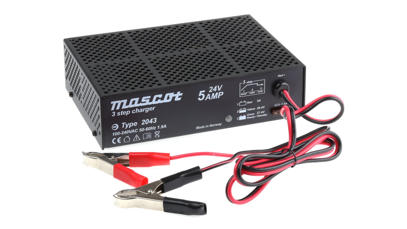 Mascot 2043 Battery Charger For Lead Acid 24 V 24V 5A with EU plug