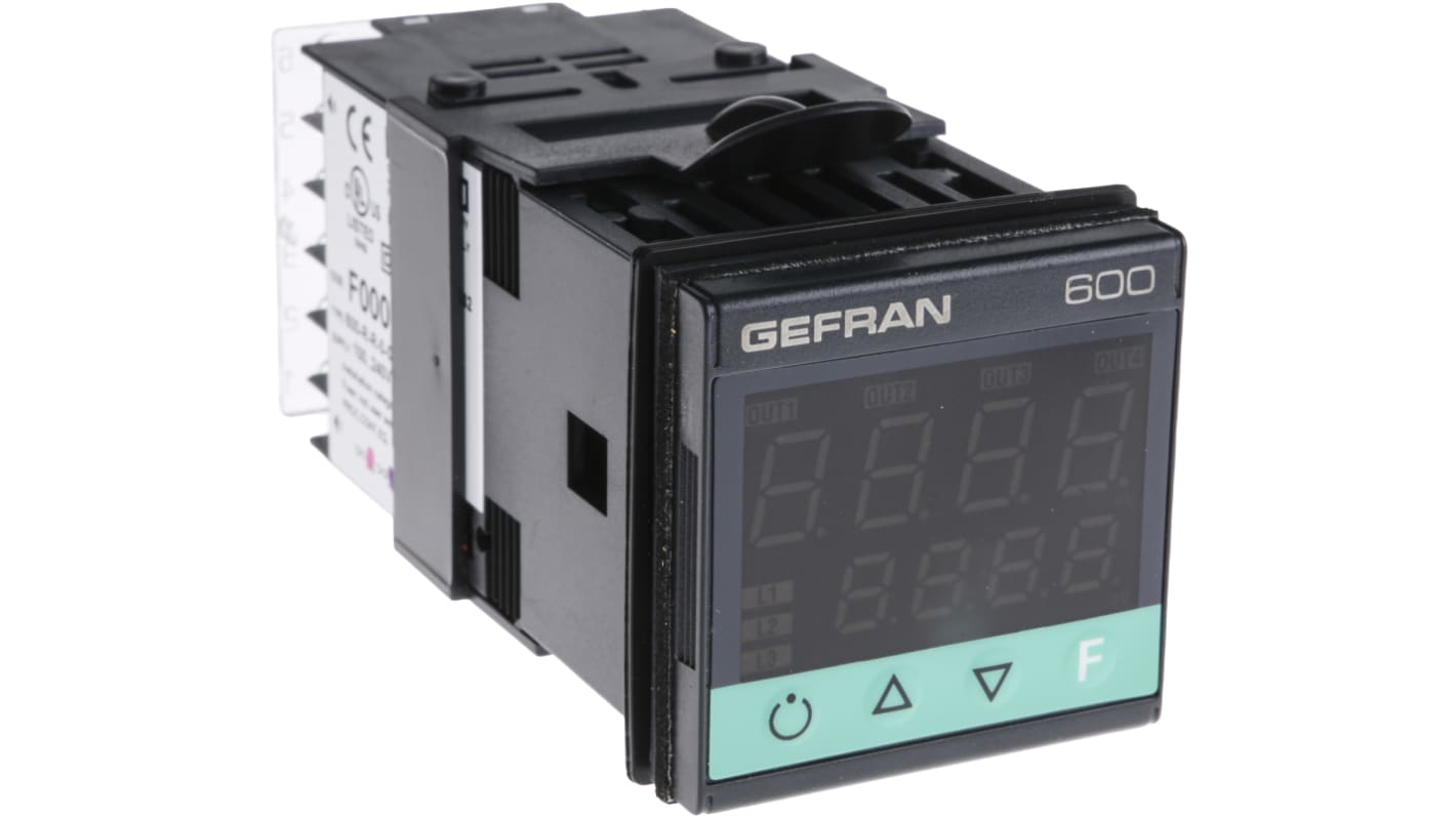 Rs-Online Termoregolatori PID Gefran 600 100 V c.a. 240 V c.a. 48 x 48 (1/16 DIN)mm 2 uscite Relè