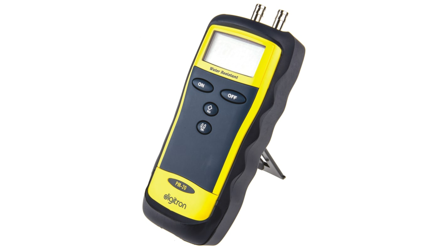 Digitron 差压数字压力计, 0bar→130mbar, 2端口, ±0.2 %精度, IP67, AA供电, PM