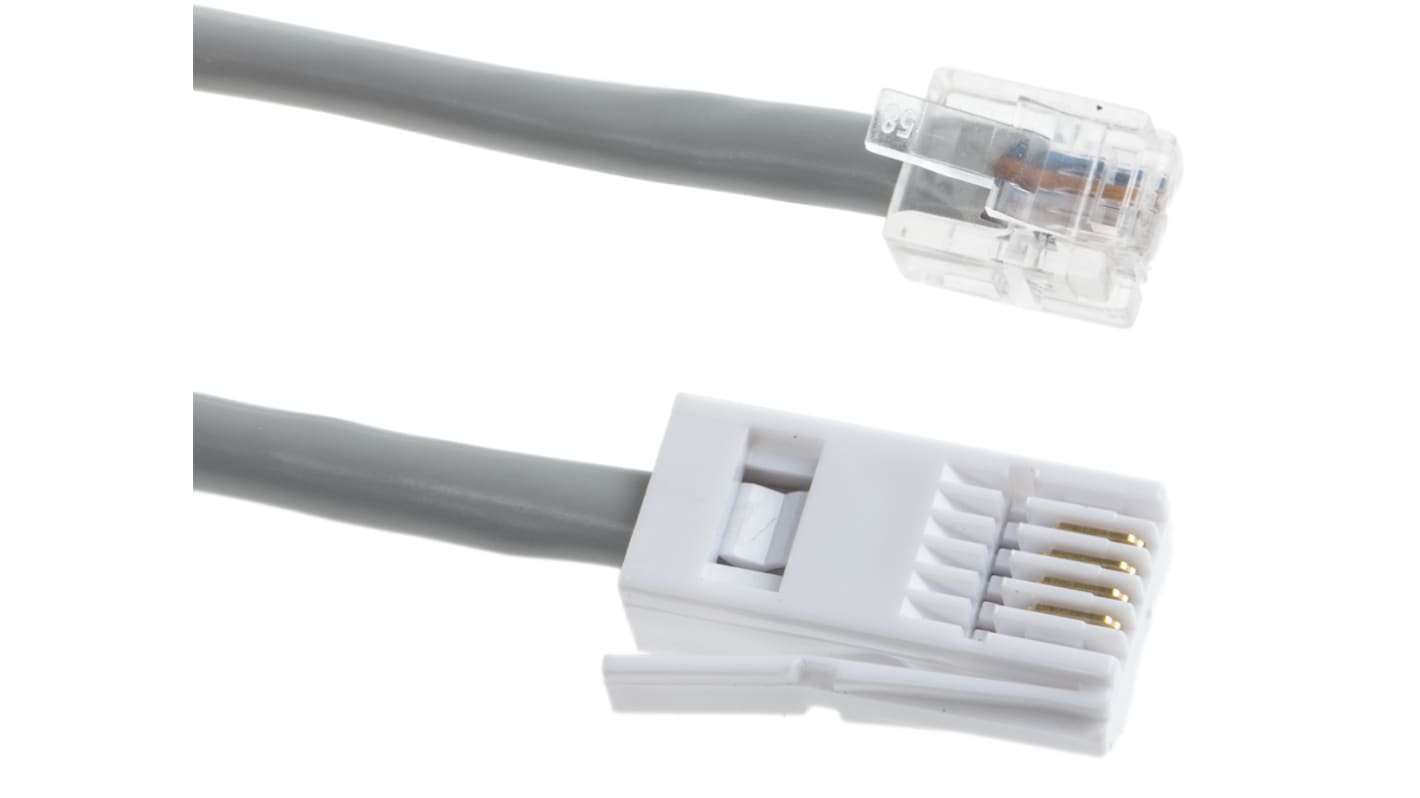 Rallonge téléphonique RS PRO, Paire torsadée non-blindé (UTP) Gris