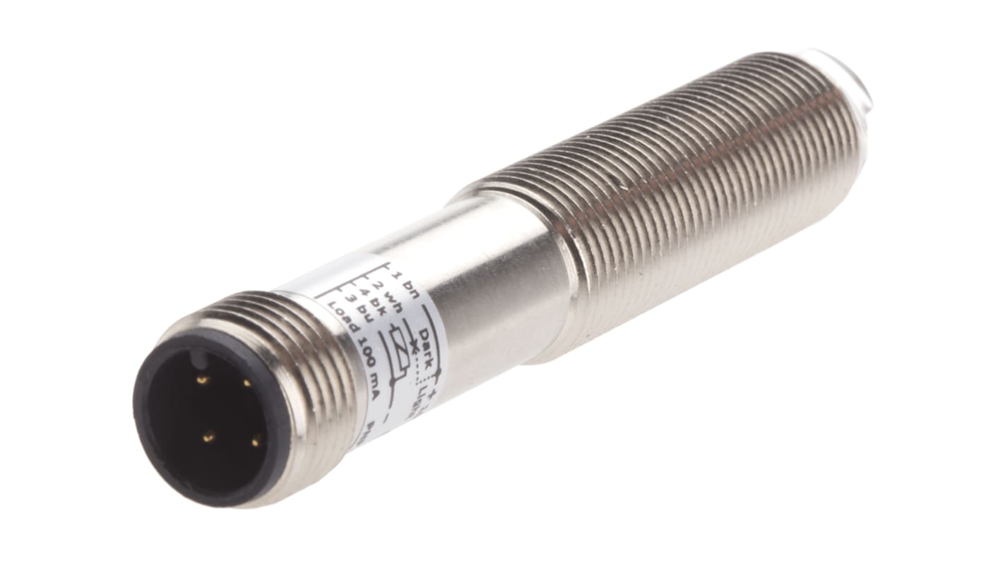 RS PRO Retroreflective Photoelectric Sensor, Barrel Sensor, 2 m Detection Range