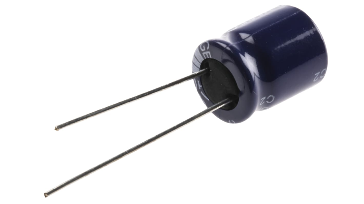 Yageo 100μF铝电解电容, SK系列, 63V 直流, 通孔安装, 10 (Dia.) x 12mm, 最高+85°C