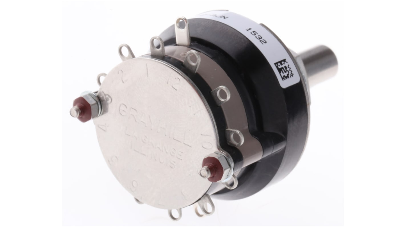 Grayhill, 12 Position DPST Rotary Switch, 1 A @ 24 V dc, Solder