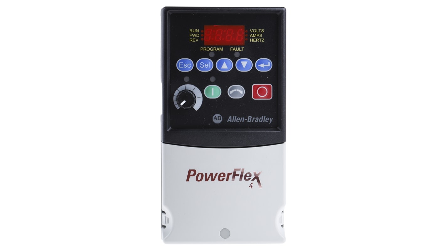 Allen Bradley PowerFlex 4 3-Phasen Frequenzumrichter 0,4 kW 400 V ac / 1,4 A 240Hz für Wechselstrommotoren