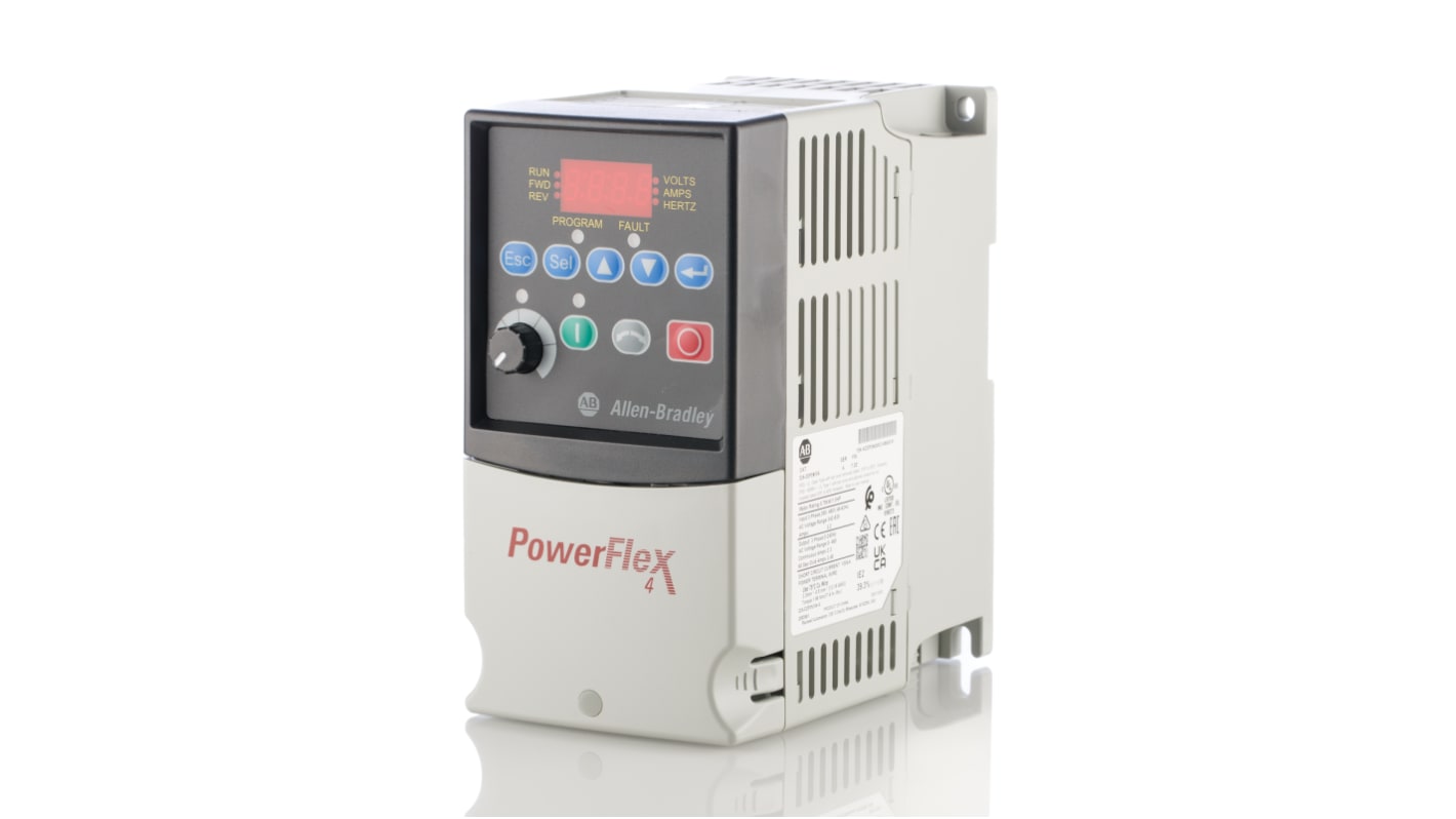 Allen Bradley Inverter Drive, 0.75 kW, 3 Phase, 400 V ac, 2.3 A, PowerFlex 4 Series