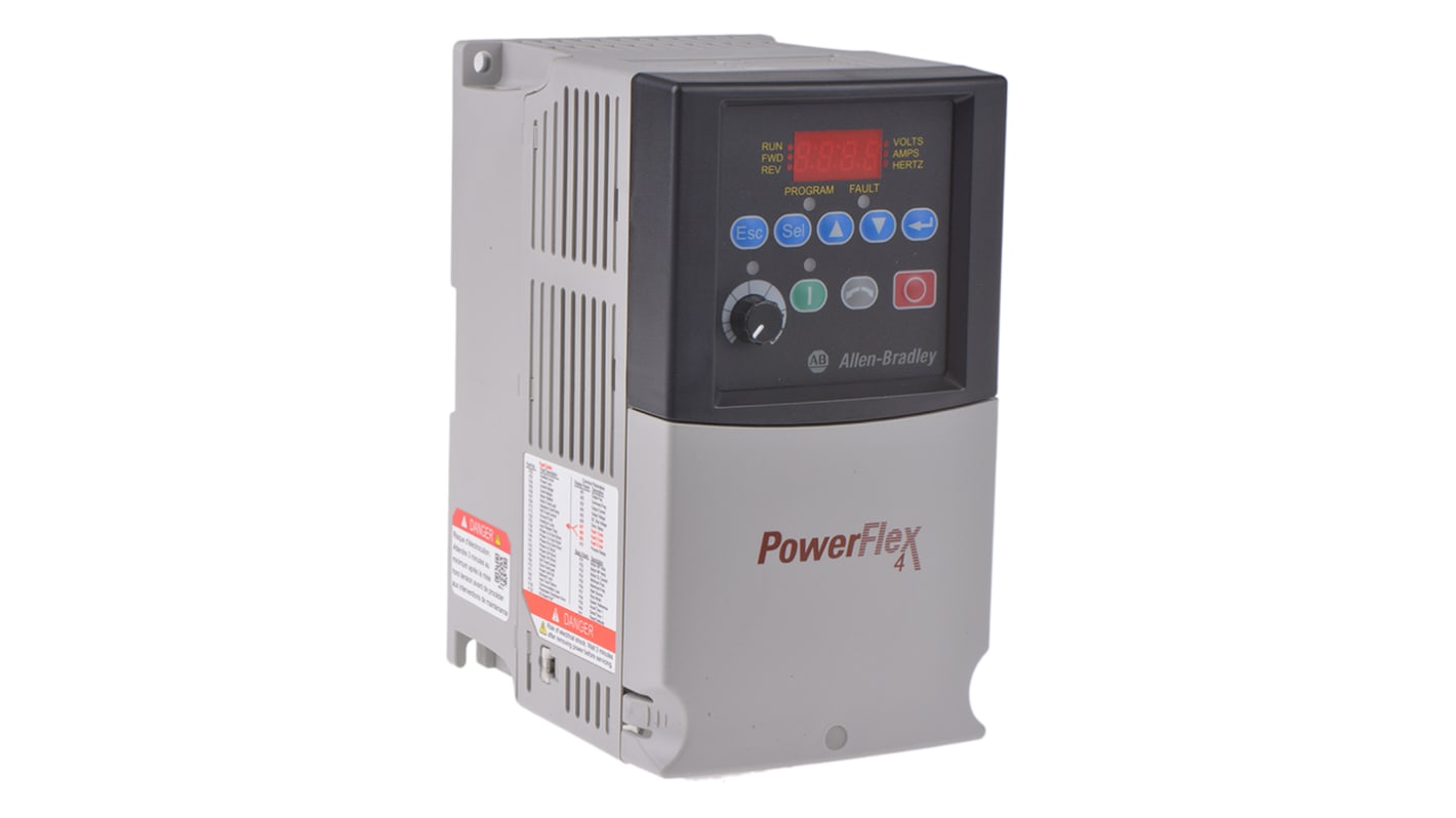 Allen Bradley PowerFlex 4 3-Phasen Frequenzumrichter 2,2 kW 400 V ac / 6 A 240Hz für Wechselstrommotoren