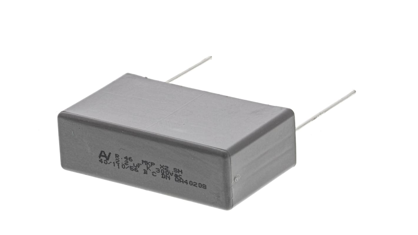 KEMET R46 Polypropylene Film Capacitor, 310V ac, ±10%, 2.2μF, Through Hole