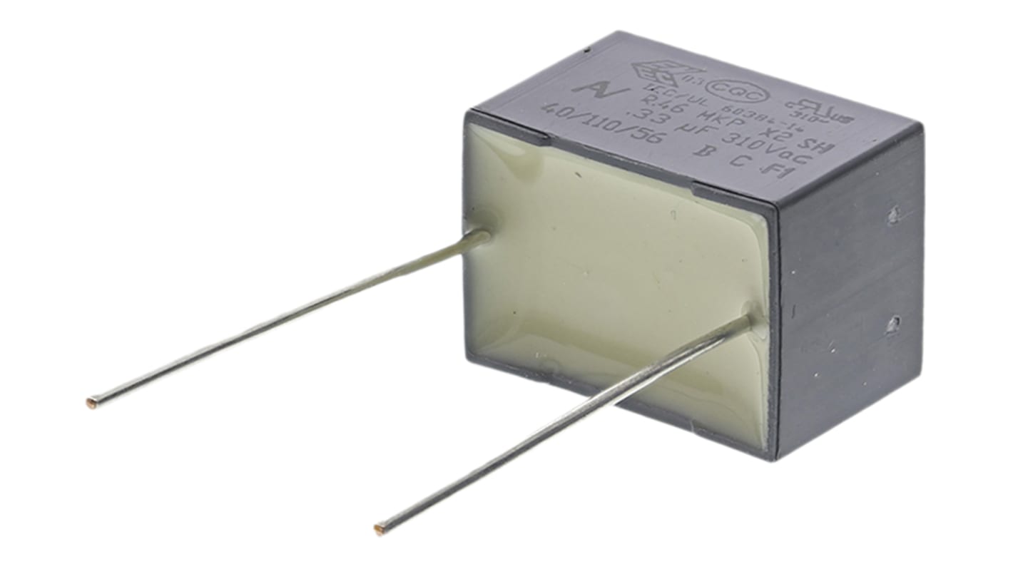 KEMET R46 Polypropylene Film Capacitor, 310V ac, ±10%, 330nF, Through Hole