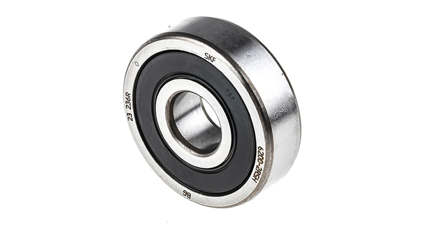 SKF 6200-2RSH Single Row Deep Groove Ball Bearing- Both Sides Sealed 10mm I.D, 30mm O.D
